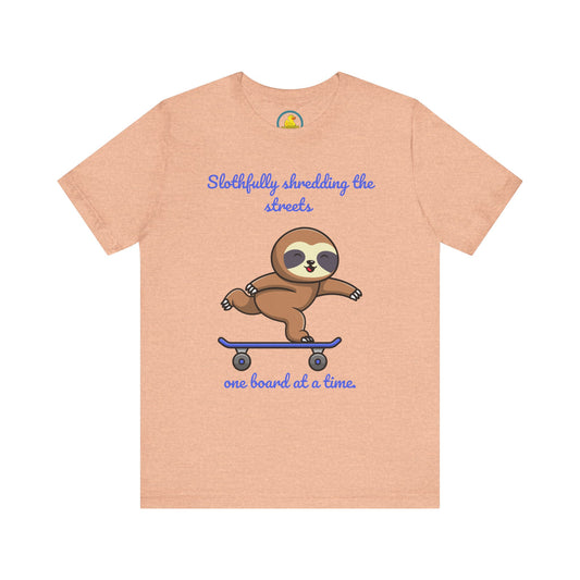 'Sloth Skateboarding Tee' Unisex T-Shirt